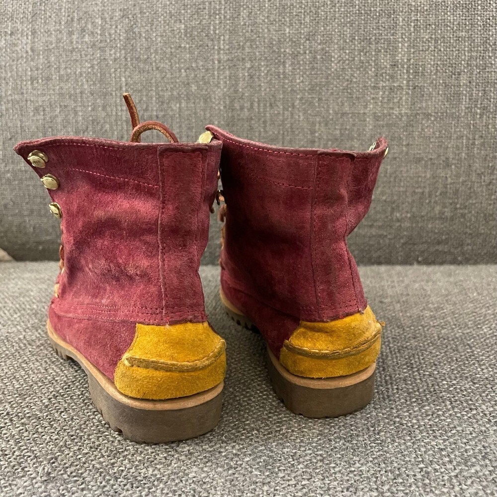 Suede Burgundy Sebago Boots Size 7 - Picture 2 of 10